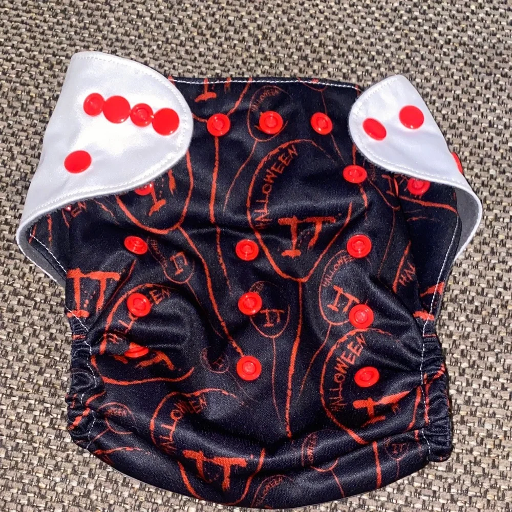 Halloween Themed Kids Cloth Diaper - Black and Red